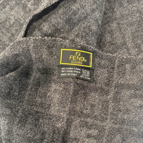 Fendi Accessories - Fendi Charcoal Gray Wool Scarf with Branded Tag